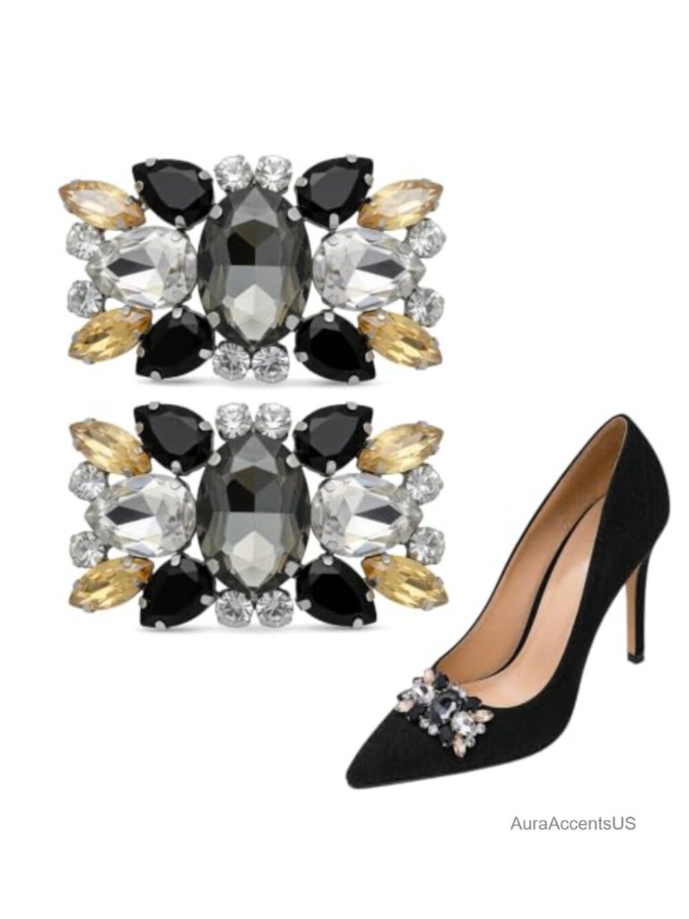 Crystal Rhinestone Shoe Clips for Dress Pumps Flats, Wedding Party Prom
